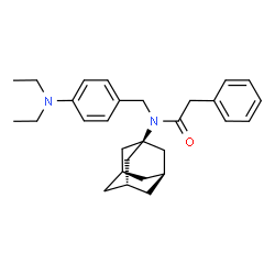 ChemSpider 2D Image | N-[(3s,5s,7s)-Adamantan-1-yl]-N-[4-(diethylamino)benzyl]-2-phenylacetamide | C29H38N2O