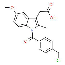 ChemSpider 2D Image | {1-[4-(Chloromethyl)benzoyl]-5-methoxy-2-methyl-1H-indol-3-yl}acetic acid | C20H18ClNO4