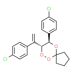 ChemSpider 2D Image | (8R,9R)-9-(4-Chlorophenyl)-8-[1-(4-chlorophenyl)vinyl]-6,7,10-trioxaspiro[4.5]decane | C21H20Cl2O3