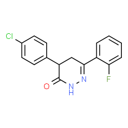 ChemSpider 2D Image | 4-(4-Chlorophenyl)-6-(2-fluorophenyl)-4,5-dihydro-3(2H)-pyridazinone | C16H12ClFN2O