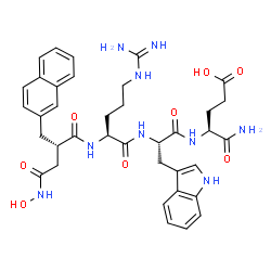 ChemSpider 2D Image | N~2~-[(2S)-4-(Hydroxyamino)-2-(2-naphthylmethyl)-4-oxobutanoyl]-L-arginyl-L-tryptophyl-L-alpha-glutamine | C37H45N9O8
