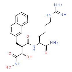 ChemSpider 2D Image | (2S,3R)-N~4~-[(2S)-1-Amino-6-carbamimidamido-1-oxo-2-hexanyl]-N~1~,2-dihydroxy-3-(2-naphthylmethyl)succinamide | C22H30N6O5