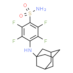 ChemSpider 2D Image | 4-(Adamantan-1-ylamino)-2,3,5,6-tetrafluorobenzenesulfonamide | C16H18F4N2O2S