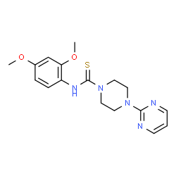 ChemSpider 2D Image | N-(2,4-dimethoxyphenyl)-4-pyrimidin-2-ylpiperazine-1-carbothioamide | C17H21N5O2S