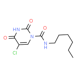 ChemSpider 2D Image | 5-Chloro-N-hexyl-2,4-dioxo-3,4-dihydro-1(2H)-pyrimidinecarboxamide | C11H16ClN3O3