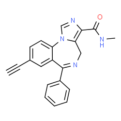 ChemSpider 2D Image | 8-Ethynyl-N-methyl-6-phenyl-4H-imidazo[1,5-a][1,4]benzodiazepine-3-carboxamide | C21H16N4O