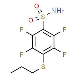 ChemSpider 2D Image | 2,3,5,6-Tetrafluoro-4-(propylsulfanyl)benzenesulfonamide | C9H9F4NO2S2