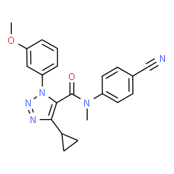 ChemSpider 2D Image | N-(4-Cyanophenyl)-4-cyclopropyl-1-(3-methoxyphenyl)-N-methyl-1H-1,2,3-triazole-5-carboxamide | C21H19N5O2