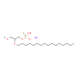 ChemSpider 2D Image | Sodium O-[2-(hexadecyloxy)-3-methoxypropyl] hydrogen phosphorothioate | C20H42NaO5PS