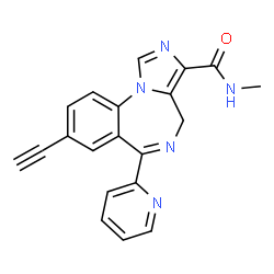 ChemSpider 2D Image | 8-Ethynyl-N-methyl-6-(2-pyridinyl)-4H-imidazo[1,5-a][1,4]benzodiazepine-3-carboxamide | C20H15N5O