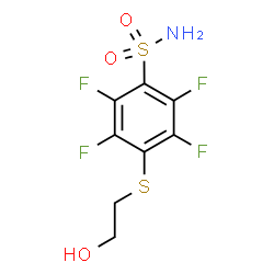ChemSpider 2D Image | 2,3,5,6-Tetrafluoro-4-[(2-hydroxyethyl)sulfanyl]benzenesulfonamide | C8H7F4NO3S2