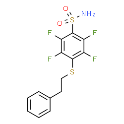 ChemSpider 2D Image | 2,3,5,6-Tetrafluoro-4-[(2-phenylethyl)sulfanyl]benzenesulfonamide | C14H11F4NO2S2