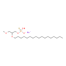 ChemSpider 2D Image | Sodium O-[2-(heptadecyloxy)-3-methoxypropyl] hydrogen phosphorothioate | C21H44NaO5PS