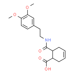 ChemSpider 2D Image | 6-{[2-(3,4-Dimethoxyphenyl)ethyl]carbamoyl}-3-cyclohexene-1-carboxylic acid | C18H23NO5