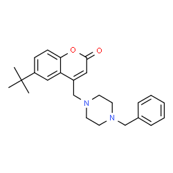 ChemSpider 2D Image | 4-[(4-benzylpiperazin-1-yl)methyl]-6-tert-butyl-2H-chromen-2-one | C25H30N2O2