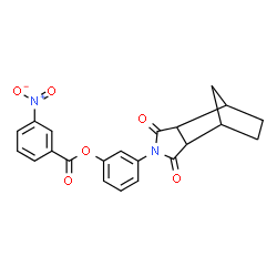 ChemSpider 2D Image | 3-(3,5-Dioxo-4-azatricyclo[5.2.1.0~2,6~]dec-4-yl)phenyl 3-nitrobenzoate | C22H18N2O6