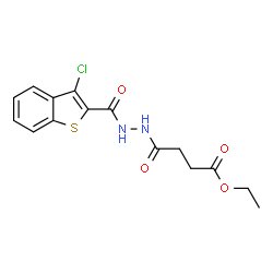 ChemSpider 2D Image | ethyl 4-[(3-chloro-1-benzothiophen-2-yl)formohydrazido]-4-oxobutanoate | C15H15ClN2O4S