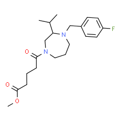ChemSpider 2D Image | Methyl 5-[4-(4-fluorobenzyl)-3-isopropyl-1,4-diazepan-1-yl]-5-oxopentanoate | C21H31FN2O3