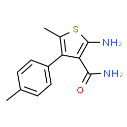 ChemSpider 2D Image | 2-Amino-5-methyl-4-(4-methylphenyl)-3-thiophenecarboxamide | C13H14N2OS
