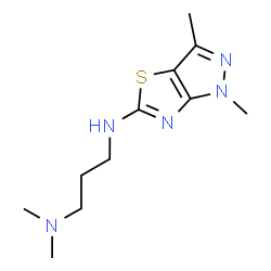 ChemSpider 2D Image | N'-(1,3-Dimethyl-1H-pyrazolo[3,4-d][1,3]thiazol-5-yl)-N,N-dimethyl-1,3-propanediamine | C11H19N5S