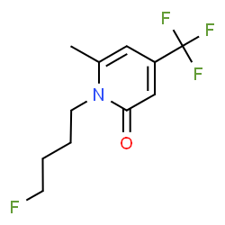 ChemSpider 2D Image | 1-(4-Fluorobutyl)-6-methyl-4-(trifluoromethyl)-2(1H)-pyridinone | C11H13F4NO