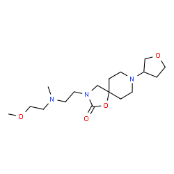ChemSpider 2D Image | 3-{2-[(2-Methoxyethyl)(methyl)amino]ethyl}-8-(tetrahydro-3-furanyl)-1-oxa-3,8-diazaspiro[4.5]decan-2-one | C17H31N3O4