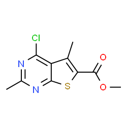 ChemSpider 2D Image | Methyl 4-chloro-2,5-dimethylthieno[2,3-d]pyrimidine-6-carboxylate | C10H9ClN2O2S