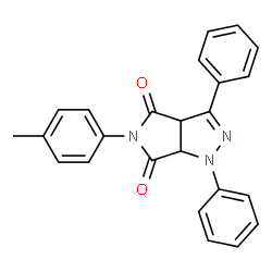 ChemSpider 2D Image | 5-(4-Methylphenyl)-1,3-diphenyl-3a,6a-dihydropyrrolo[3,4-c]pyrazole-4,6(1H,5H)-dione | C24H19N3O2
