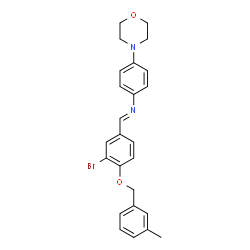 ChemSpider 2D Image | N-[(E)-{3-Bromo-4-[(3-methylbenzyl)oxy]phenyl}methylene]-4-(morpholin-4-yl)aniline | C25H25BrN2O2
