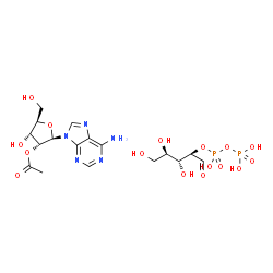 ChemSpider 2D Image | 2'-O-Acetyladenosine - 2-O-[hydroxy(phosphonooxy)phosphoryl]-D-ribose (1:1) | C17H27N5O16P2