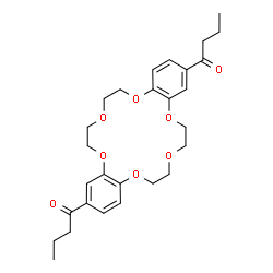 ChemSpider 2D Image | 1,1'-(6,7,9,10,17,18,20,21-Octahydrodibenzo[b,k][1,4,7,10,13,16]hexaoxacyclooctadecine-2,13-diyl)dibutan-1-one | C28H36O8