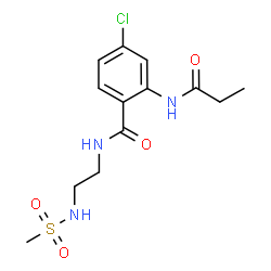 ChemSpider 2D Image | 4-Chloro-N-{2-[(methylsulfonyl)amino]ethyl}-2-(propionylamino)benzamide | C13H18ClN3O4S