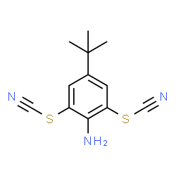 ChemSpider 2D Image | 2-Amino-5-(2-methyl-2-propanyl)-1,3-phenylene bis(thiocyanate) | C12H13N3S2