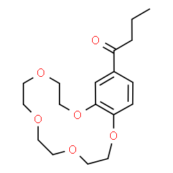 ChemSpider 2D Image | 1-(2,3,5,6,8,9,11,12-Octahydro-1,4,7,10,13-benzopentaoxacyclopentadecin-15-yl)-1-butanone | C18H26O6