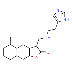 ChemSpider 2D Image | 3-({[2-(1H-Imidazol-5-yl)ethyl]amino}methyl)-8a-methyl-5-methylenedecahydronaphtho[2,3-b]furan-2(3H)-one | C20H29N3O2