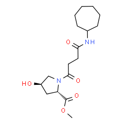 ChemSpider 2D Image | Methyl (4R)-1-[4-(cycloheptylamino)-4-oxobutanoyl]-4-hydroxy-L-prolinate | C17H28N2O5