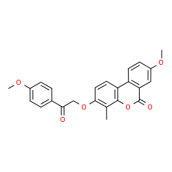 ChemSpider 2D Image | 8-Methoxy-3-[2-(4-methoxyphenyl)-2-oxoethoxy]-4-methyl-6H-benzo[c]chromen-6-one | C24H20O6