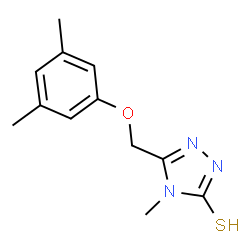 ChemSpider 2D Image | 5-((3,5-Dimethylphenoxy)methyl)-4-methyl-4H-1,2,4-triazole-3-thiol | C12H15N3OS