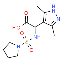 ChemSpider 2D Image | (3,5-Dimethyl-1H-pyrazol-4-yl)[(1-pyrrolidinylsulfonyl)amino]acetic acid | C11H18N4O4S