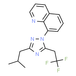 ChemSpider 2D Image | 8-[3-Isobutyl-5-(2,2,2-trifluoroethyl)-1H-1,2,4-triazol-1-yl]quinoline | C17H17F3N4