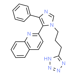 ChemSpider 2D Image | 2-{4-Phenyl-1-[3-(1H-tetrazol-5-yl)propyl]-1H-imidazol-5-yl}quinoline | C22H19N7