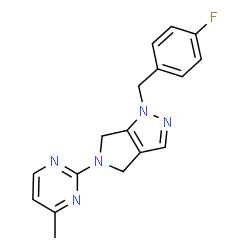 ChemSpider 2D Image | 1-(4-Fluorobenzyl)-5-(4-methyl-2-pyrimidinyl)-1,4,5,6-tetrahydropyrrolo[3,4-c]pyrazole | C17H16FN5
