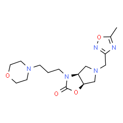 ChemSpider 2D Image | (3aS,6aR)-5-[(5-Methyl-1,2,4-oxadiazol-3-yl)methyl]-3-[3-(4-morpholinyl)propyl]hexahydro-2H-pyrrolo[3,4-d][1,3]oxazol-2-one | C16H25N5O4