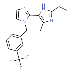 ChemSpider 2D Image | 2'-Ethyl-5'-methyl-1-[3-(trifluoromethyl)benzyl]-1H,1'H-2,4'-biimidazole | C17H17F3N4