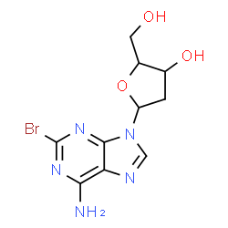 ChemSpider 2D Image | 2-Bromo-9-(2-deoxypentofuranosyl)-9H-purin-6-amine | C10H12BrN5O3