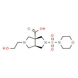 ChemSpider 2D Image | (3aR,6aR)-2-(2-Hydroxyethyl)-5-(4-morpholinylsulfonyl)hexahydropyrrolo[3,4-c]pyrrole-3a(1H)-carboxylic acid | C13H23N3O6S