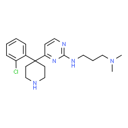 ChemSpider 2D Image | N'-{4-[4-(2-Chlorophenyl)-4-piperidinyl]-2-pyrimidinyl}-N,N-dimethyl-1,3-propanediamine | C20H28ClN5