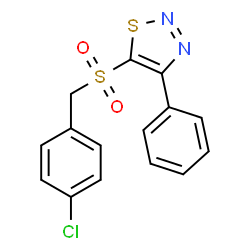 ChemSpider 2D Image | 5-[(4-Chlorobenzyl)sulfonyl]-4-phenyl-1,2,3-thiadiazole | C15H11ClN2O2S2