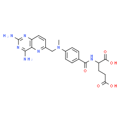 ChemSpider 2D Image | N-(4-{[(2,4-Diaminopyrido[3,2-d]pyrimidin-6-yl)methyl](methyl)amino}benzoyl)glutamic acid | C21H23N7O5