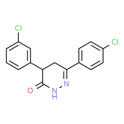 ChemSpider 2D Image | 4-(3-Chlorophenyl)-6-(4-chlorophenyl)-4,5-dihydro-3(2H)-pyridazinone | C16H12Cl2N2O